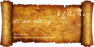 Ádok Nóra névjegykártya